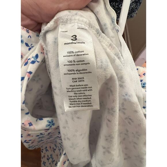 Carter’s 3M Floral Cotton Footed Sleeper One Piece - Picture 4 of 4
